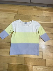 Pure Collection 100% cashmere jumper excellent condition colour block size S 10 - Picture 1 of 10