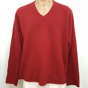 J Crew Sweater V Neck Men's XXL Maroon Red L/S Lambswool Saddle Shoulder 2XL - Picture 1 of 5
