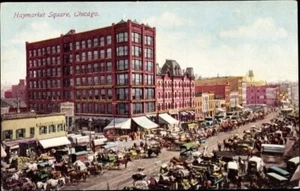 c.1910s HAYMARKET SQUARE, Boston, Massachusetts; Horse Drawn Carriages, Trolleys - Bild 1 von 2