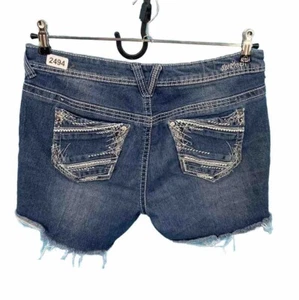 Amethyst Cut Off Shorts Size 13 Stretch Denim Jean Pockets Contrast Thick Stitch - Picture 1 of 14
