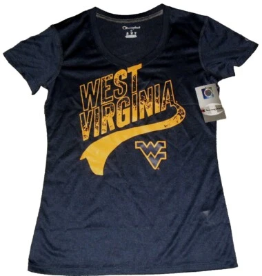 西弗吉尼亚大学女式冠军 V 领 T 恤上衣全新尺寸。 Ncaa小号  — 第 1/3 张图片