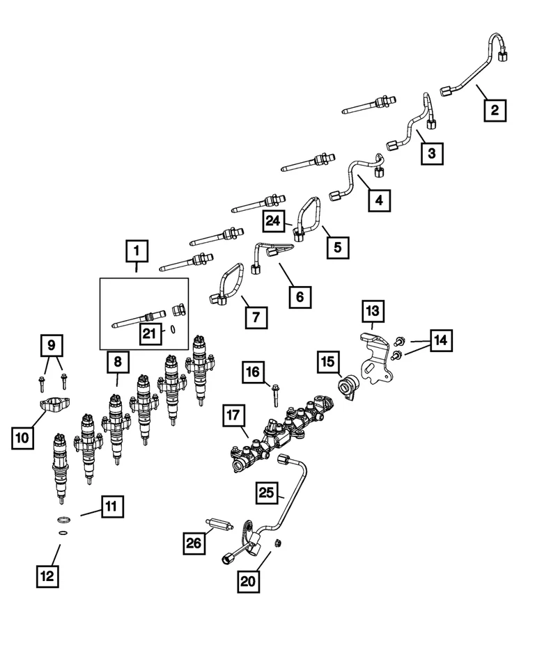 Inyector de combustible 22-24 Ram 2500 3500 Mopar nuevo OEM Foto 1 de 1