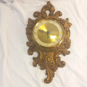 Ingraham 8 Day Wind Up Wall Clock MCM Hollywood Regency Untested As Is Parts - Picture 1 of 4