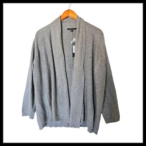Cyrus Womens Gray Shawl Collar Long Sleeves Draped Open Front Cardigan Plus size - Picture 1 of 13