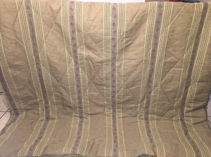 EUC-Wamsutta Queen Size Green Gold Comforter & 2 Pillow King Shams - Picture 1 of 9