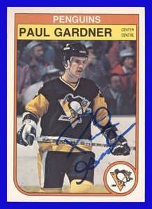 1982-83 OPC O-PEE-CHEE Hockey Signed Card #269 Paul Gardner Pittsburgh Penguins