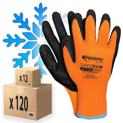 ⭐ 12 bis 120 Paar Winter Arbeitshandschuhe Isoliert Warm Montagehandschuhe Latex - Bild 1 von 4