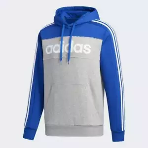 adidas Herren SWEATSHIRT BLAU GRAU ESSENTIALS KAPUZE bequem GD5476 - Bild 1 von 2