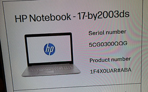 🔥HP Notebook 17-by2003ds 2.40 GHz 512GB SSD WIN 11 64 Bit 8GB MEM 1 TB HD