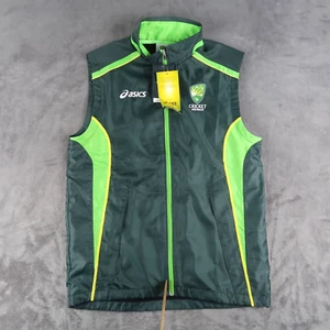 Asics Men's M Cricket Australia Authentic Products Vest Green Full Zip Sports - Picture 1 of 17