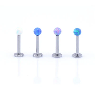 Titan Opal Labret-Stange Helix Cartilage Tragus Lippe Ohrstecker Innen Gewinde - Bild 1 von 4