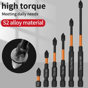 6PCS Magnetic Screwdriver Bit Bits Set PH2 Anti-slip Hex Shank Screw Cross Head - Picture 1 of 18