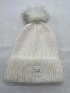 NEW Under Armour Beanie with Pom Pom - White - Golf Headwear - Winter Woman - Bild 1 von 5