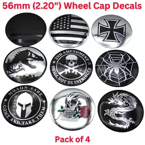 2.20" (56mm) Wheel Center Cap Decal Emblem Stickers – 1 SET - Picture 1 of 26