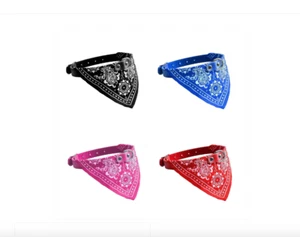 Pet Dog Collar with Triangle Bandana Scarf Medium Assorted Colours x 3 - Picture 1 of 1