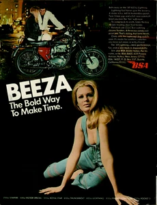 1969 BSA Beeza 650cc Lightning Motorcycle Blonde Model Photo Original Print Ad - Picture 1 of 3