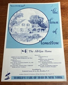 NY Worlds Fair 1940 Town of Tomorrow House #6 Layout Plans Minimum All Gas Home - Picture 1 of 6