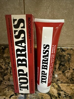 Lot of 2 Top Brass Creme Formula Hairgoom  Red Box 3.3 oz - Image 1 of 3