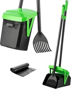 Pooper Scooper Swivel Bin & Rake with 20 Waste Bags, Dog Pooper Scooper with... - Picture 1 of 7