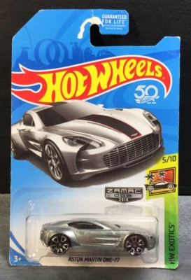 Aston Martin One-77 2018 Hot Wheels ZAMAC gris plateado exótico Walmart FKB84 LEER Foto 1 de 4