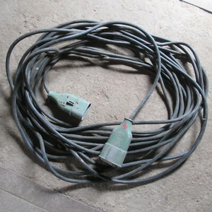 DDR Starkstromkabel Verlängerung 26m Aluminium Stecker VEB Grimma 220/380 Volt - Bild 1 von 3
