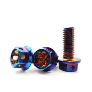 M6 Hollow Out flange Screw Extermal Hex head Bolts Motorcycle Screws 2PCS - Picture 1 of 2