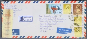 Mayfairstamps Hong Kong 19888 Bird QEII Registered Airmail to Philadelphia comme - Picture 1 of 2