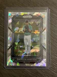 2023 Panini Prizm Cracked Ice Emerson Hancock No 24 Seattle Mariners Call Up - Picture 1 of 2