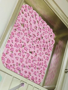 TOTALLY KITCHEN Pink & Red HEARTS Sink Mat NEW - Picture 1 of 6