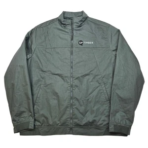 ORVIS Bomber Jacket Mens Large Green Quilted Lined Timber Logo Full Zip - Picture 1 of 12
