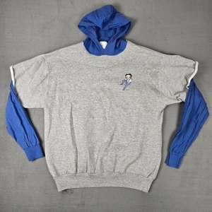 Vintage Betty Boop Hoodie Herren XL bestickt grau blau 90er USA Made - Bild 1 von 6