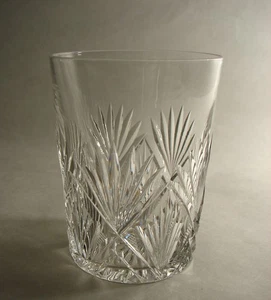 Vaso plano de vidrio corte brillante americano ABP motivo de ventilador antiguo 3/4" - Imagen 1 de 4