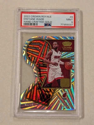 2022-23 Panini Crown Royale Hand Crafted Gold Dwyane Wade/10 #8 Heat PSA 9 Mint - Image 1 of 3