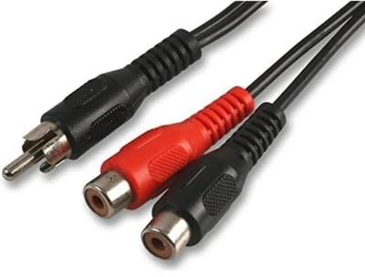 PRO SIGNAL - Phono (RCA) Male to 2x Female Lead, 15cm Black - Image 1 of 3