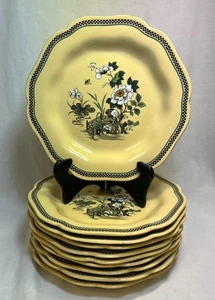 Set of 10 Wedgwood EASTERN FLOWERS 9" Luncheon Plates RARE Hexagon Shape (KMT) - Picture 1 of 4