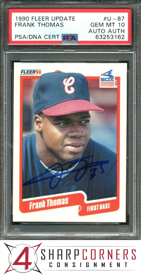1990 FLEER UPDATE #U-87 FRANK THOMAS RC HOF PSA 10 DNA AUTO AUTHENTIC - Image 1 of 3