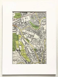 Vintage c. 1950 London Map - Mounted - BROMLEY, DOWNHAM, PLAISTOW 40 - Picture 1 of 1