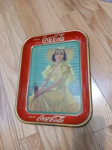 Original Vintage Metall "Coca Cola Werbetablett" American Art Works Inc 1938 - Bild 1 von 3