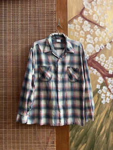 Vintage 70’s JC Penney Cotton Flannel Shirt Size L - Picture 1 of 7