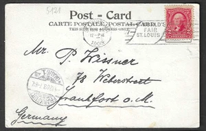 St. Louis Worlds Exposition, 1903 postcard to Germany, Machinery Building - Picture 1 of 3