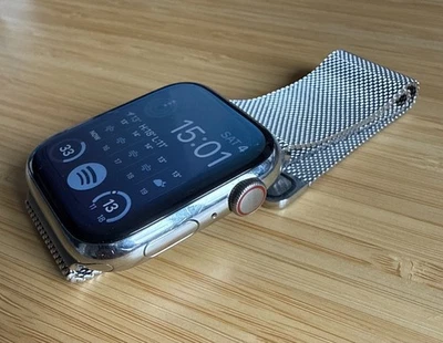 Apple Watch Series 8 45mm -  Stainless Steel -  Milanese Loop -  GPS + Cellular - Image 1 of 4