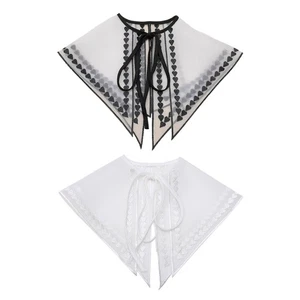 False Collar Gothic Collar Style Embroidery Heart String Dickey Collar - Picture 1 of 10