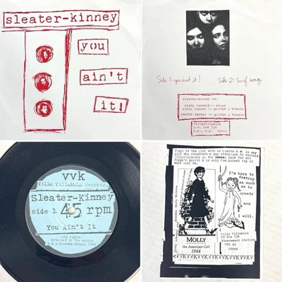 Sleater Kinney You Ain't It Debut 7in 45 Vinyl Single 1st Edition 1994 w/Insert Foto 1 de 4