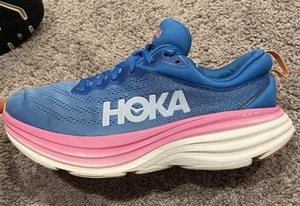 Hoka One One Bondi 8 Damen blau & pink Laufschuhe Turnschuhe Größe 10B - Bild 1 von 9