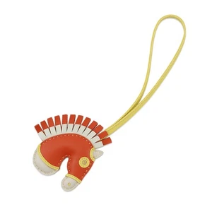 HERMES JeezyCamail Bag Charm Lambskin Orange/Lime/Craie/Vert Fizz - Picture 1 of 7
