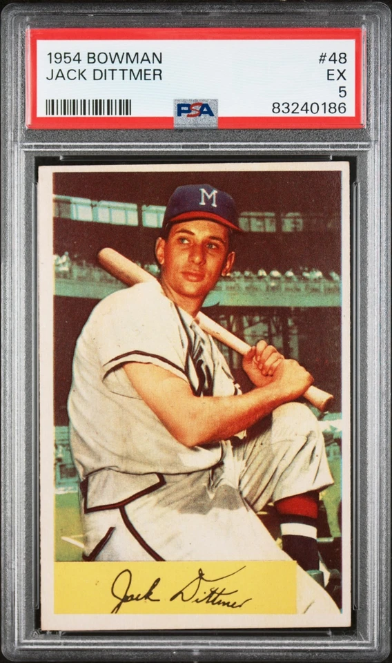 1954 BOWMAN #48 JACK DITTMER PSA EX 5 - Image 1 of 2