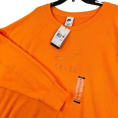 Nike Sportswear Air Sudadera Hombres Talla 2XL Terry Francés Crew Naranja DV9829 Nueva Foto 1 de 4