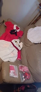 Red & White French Maid Xmas Cosplay Cat Apron With Acessories Size Medium - Picture 1 of 5