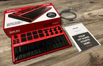 AKAI Professional MPK mini Mk3 Controller tastiera MIDI USB rosso 25 tasti 8 pad - Bild 1 von 4