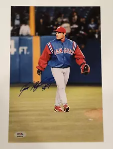 IVAN RODRIGUEZ Signed 8x12 Photo-HALL OF FAME-TEXAS RANGERS-PSA - Picture 1 of 4